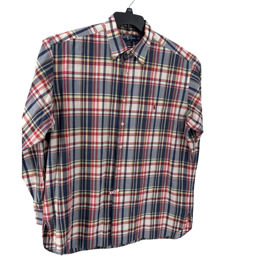 Polo Ralph Lauren Mcmeel Shirt Mens XL Multicolor Plaid Cotton Pony